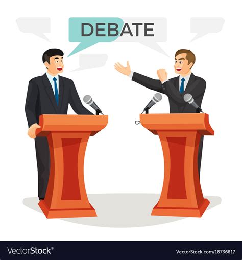Debate Poster With Two Politicians On Royalty Free Vector