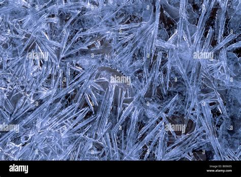 Ice Crystal Formations Inn Schwaz Tyrol Austria Europe Stock Photo