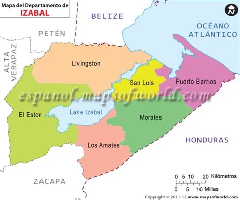 Mapa De Izabal Departamento De Izabal Guatemala