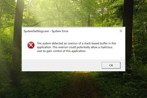 Systemsettings Exe ошибка приложения Windows 10