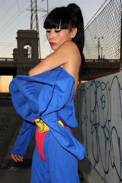 Daily Celebrities Paparazzi Candid And Photoshoot Pictures Bai Ling Posing In A Superman