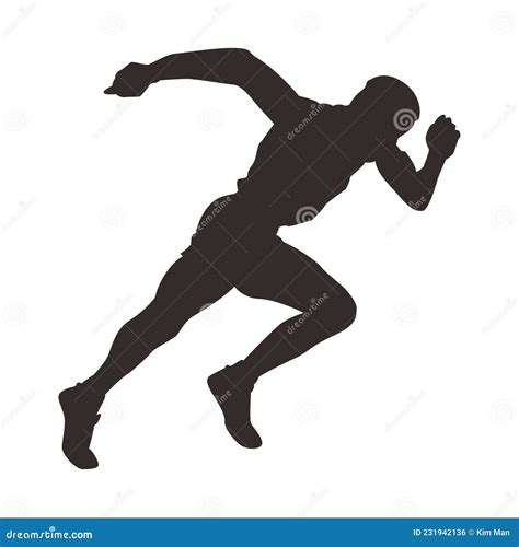sprinting man silhouette sprint fast run stock vector illustration of male human 231942136