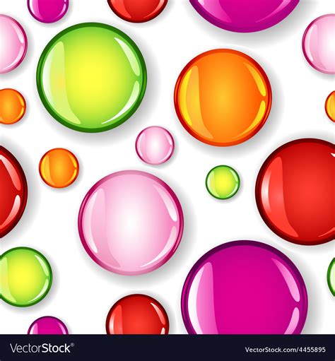 Seamless Glossy Circles Different Size And Color Vector Image