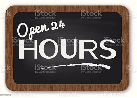 Open 24 Hours Sign Stock Illustration Download Image Now 24 Hrs 24