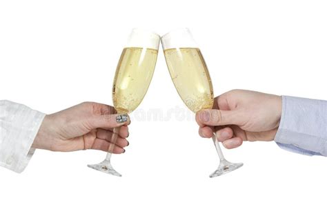 Two Hands With Champagne Glasses Stock Image Image Of Valentine Liquid 22803799