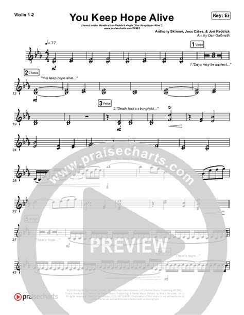 You Keep Hope Alive Violin Sheet Music PDF Mandisa Jon Reddick
