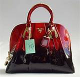 Prada Red Black Handbag Images