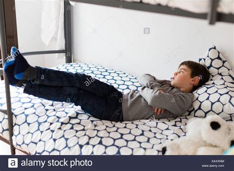 Lying Back Bed Full Length Side High Resolution Stock Photography And