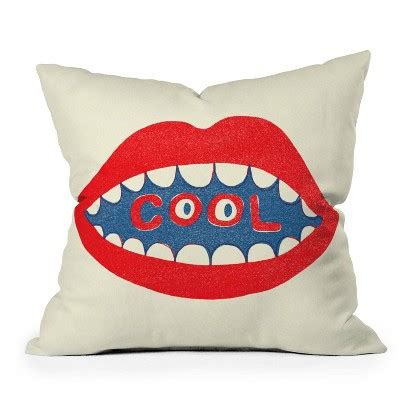 X Nick Nelson Cool Mouth Square Throw Pillow Red Deny Designs Target