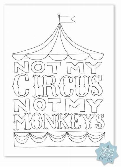 Coloring Pages Circus Printable Adult Monkeys Printables