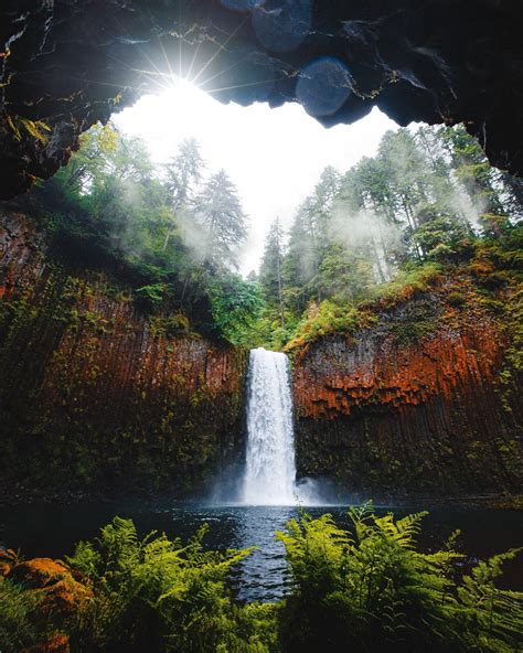 Abiqua Falls Oregon Where You Can Walk Through A Cave And See A