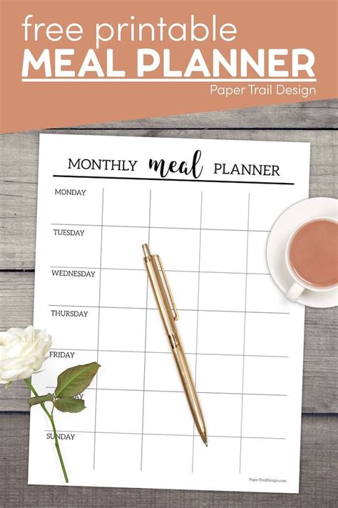 Monthly Menu Planner Menu Planner Printable Free Printable Calendar