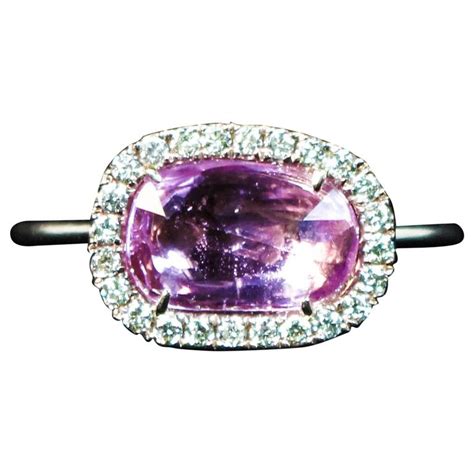 Pink Sapphire Pave Diamond Rose Gold Ring For Sale At 1stdibs
