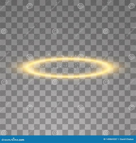 Gold Halo Angel Rings Isolated On Black Background Vector