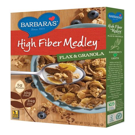Barbaras Bakery High Fiber Medley Cereal Flax And Granola 12 Oz