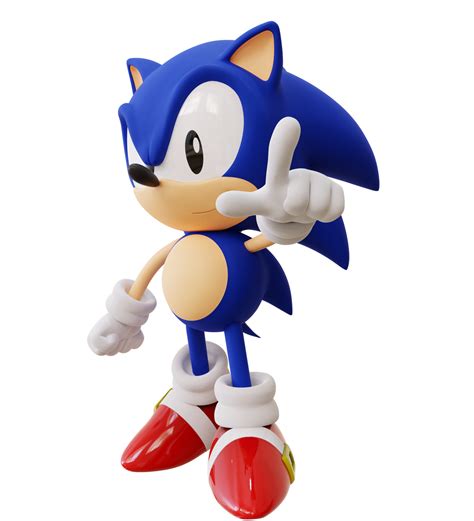 Classic Sonic Pointing Pose Render By Thatcoolyoshi On Deviantart