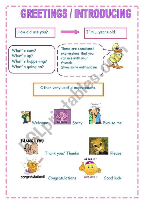 Greetings Worksheet English Lessons For Kids Vocabulary Skills