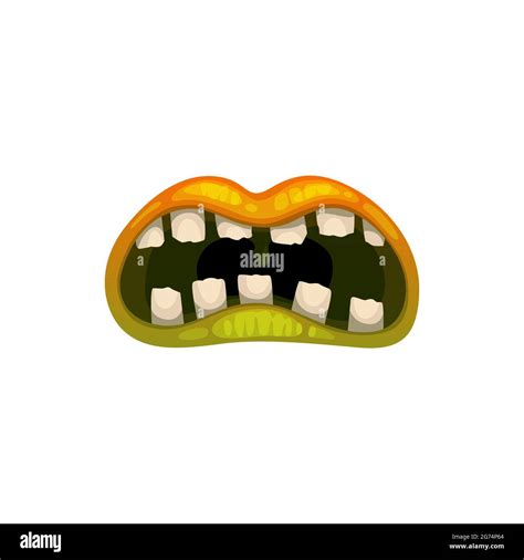Monster Mouth Vector Creepy Zombie Or Alien Roar Jaws With Chipped