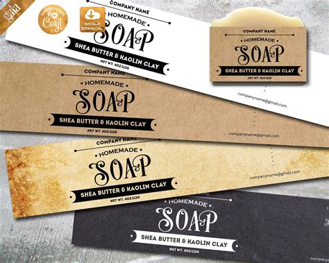 Unique soap label editable templates available for instant download. Label Template Natural Soap Labels, Handmade Soap Label, Vintage Rustic Soap Editable Label, DIY ...