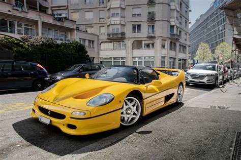 Photo Of The Day Stunning Yellow Ferrari F50 In Geneva Gtspirit