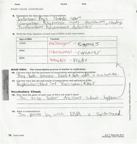 Transcription and translation worksheet answer key: Zane's DNA: Transcription/Translation WorkSheets