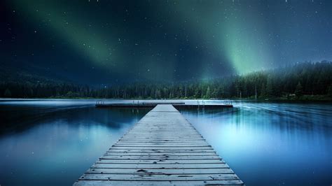 Pier Aurora Landscape 4k 8k Wallpapers Hd Wallpapers