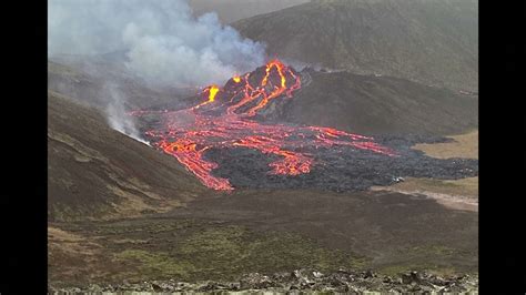Lava Still Flowing From Icelands Volcano Youtube