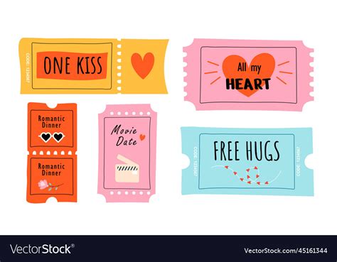 Love Coupons Set Royalty Free Vector Image Vectorstock