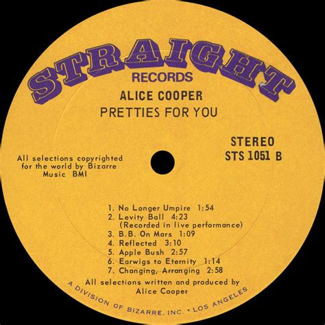 Pretties For You Discography Alice Cooper Echive
