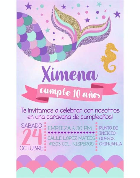 Invitaci N Sirena Invitaciones De La Sirenita Invitaciones De Fiesta