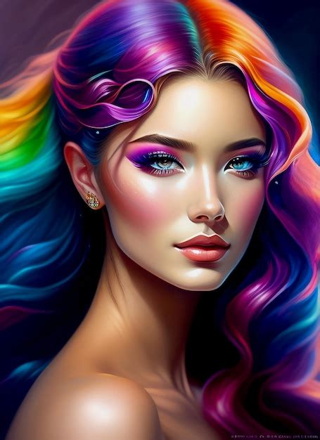 Premium Photo Beautiful Woman With Colorful Hair