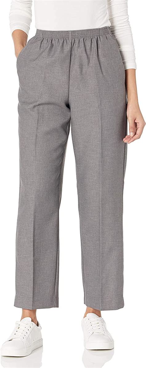 Alfred Dunner Womens All Around Elastic Waist Polyester Petite Pants