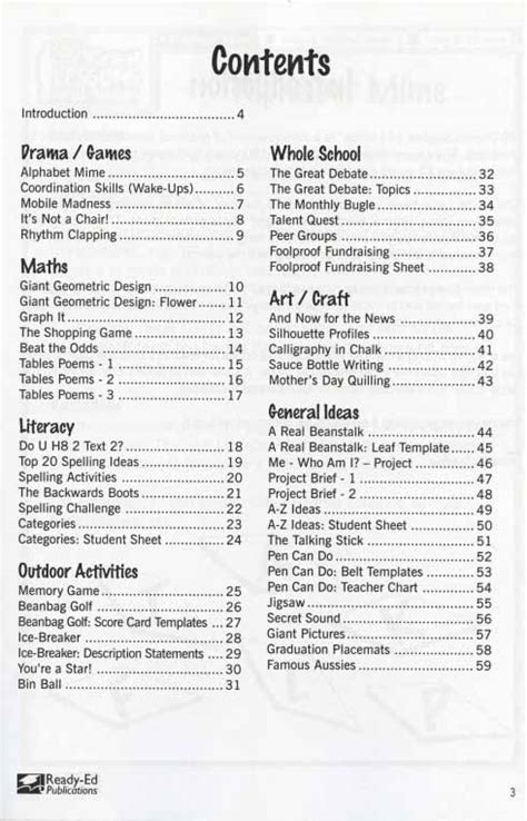2 Contents Educational Worksheets And Books Australian Curriculum