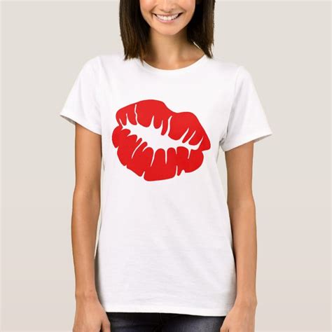 Red Lips Ladies T Shirt Zazzle