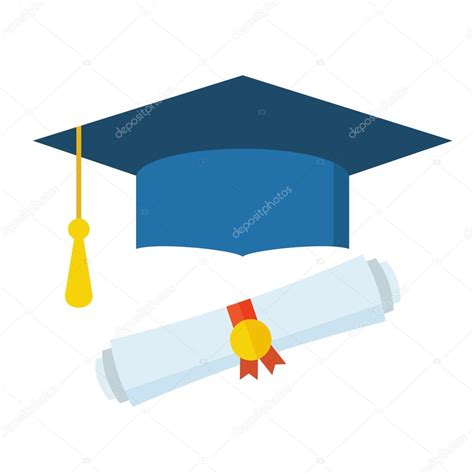 Graduation Student Hat And Diploma — Stock Vector © Krugli86