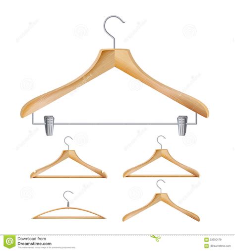 Wooden Clothes Hangers Vector Illustration Of Classic Clothes Hanger
