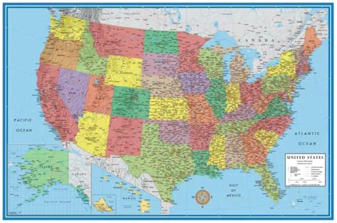 Swiftmaps Huge 48x78 United States Usa Us Mega Wall Map Wall Mural 59