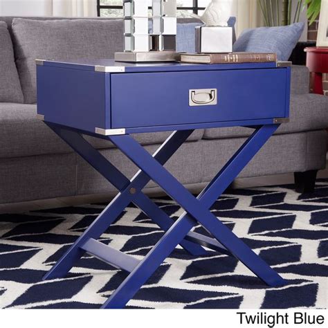 Kenton X Base Wood Accent Campaign Table By Inspire Q Bold Overstock