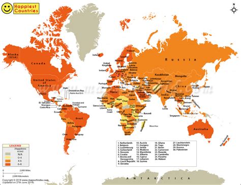 Happiest Countries In The World World Happiness Map
