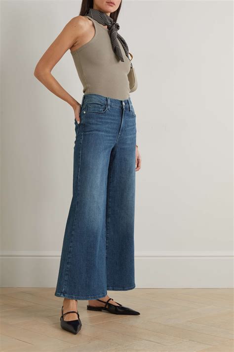 Frame Le Palazzo Cropped High Rise Wide Leg Jeans Net A Porter