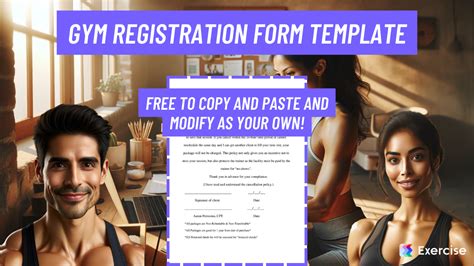 Gym Registration Form Template Free Exercise Com