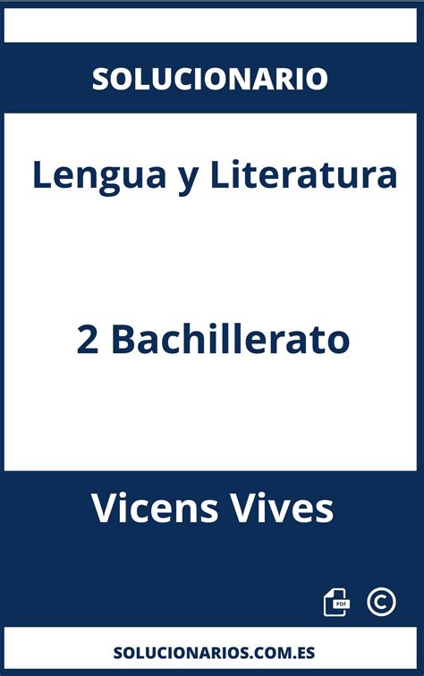 Solucionario Lengua Y Literatura Bachillerato Vicens Vives Soluciones