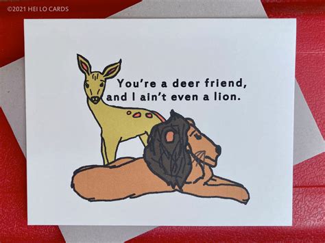 Deer And Lion Friends Multi Occasion Card From Hei Lo Cards