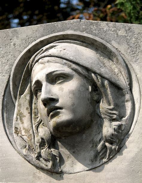 Stone Sculpture Of A Grieving Woman Stock Image Image Of Closeup Headstone 69546469