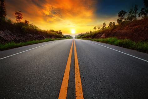 Sunrise Sunset Road Hd Nature 4k Wallpapers Images Backgrounds Photos And Pictures