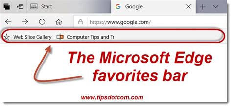 How To Turn Onoff Favorites Bar In Microsoft Edge Windows 10 Tutorial