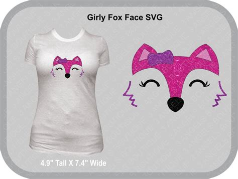 Girly Fox Face Svg Cutter Design Instant Download Etsy