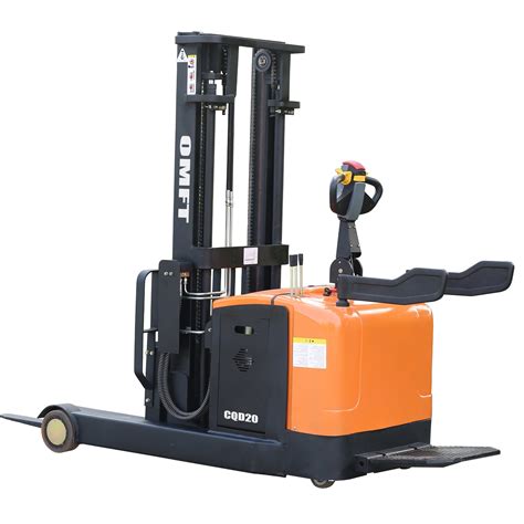2ton 2000kg Cqd20 Stand On Electric Reach Stacker Truck Battery Pallet