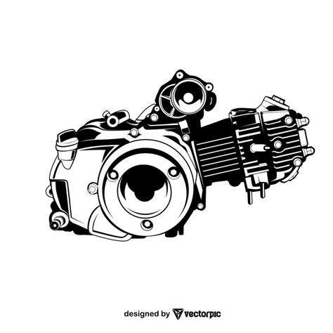 Motorcycle Engine Design Free Vector