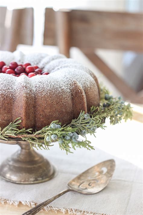 Classic sponge bundt cake recipe, using the batter fill the bundt cake pan and also make 1 cupcake. Farmhouse Christmas Kitchen + Gingerbread Bundt Cake - Love Grows Wild